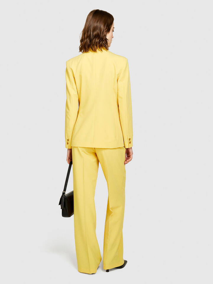 Double-breasted slim fit blazer - women's blazers - Yellow | Sisley image number 3